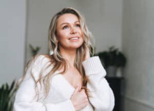 Woman after skin tightening treatment in Toronto, ON