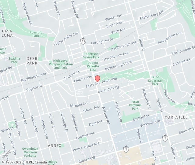 Location Map: 160 Avenue Road Toronto, Ontario M5R 2H8